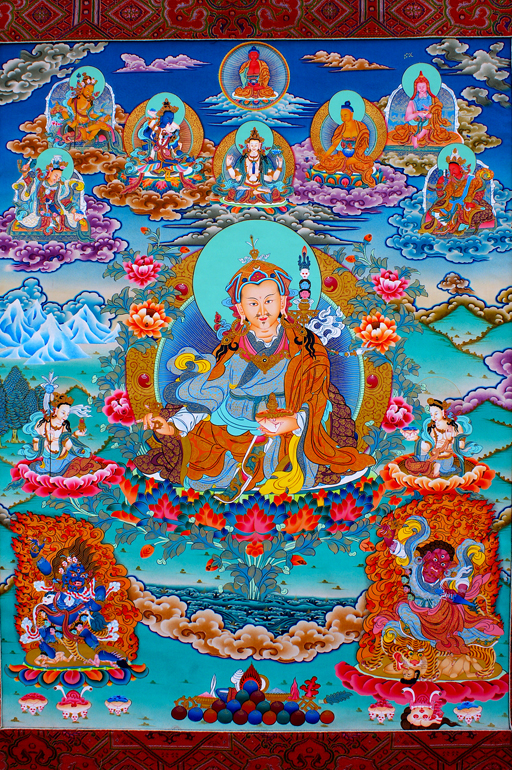 (image for) Guru Rinpoche with 8 Manifestations (Downloadable Picture)